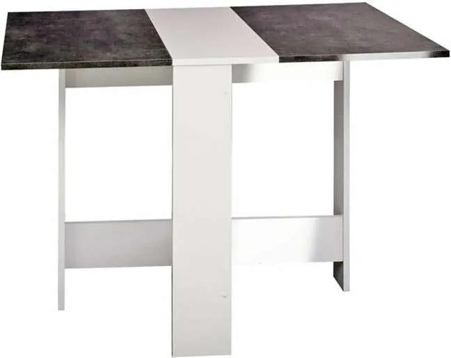 Symbiosis inklapbare tafel Laugen - wit/betongrijs - 73,4x28x76 cm - Leen Bakker