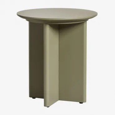 Ronde Bijzettafel Ø45 Cm In Mdf Saonara Groen – Salie - Sklum