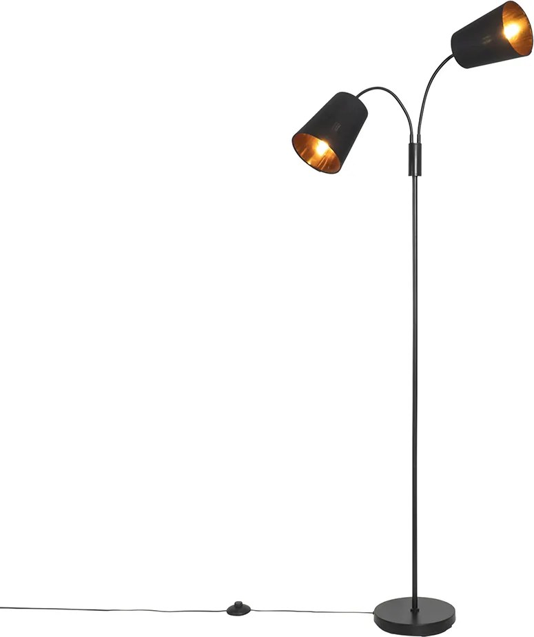 Smart vloerlamp zwart incl. 2 Wifi P45 - Carmen