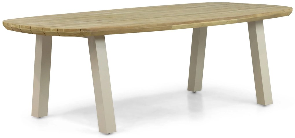 Dining Tuintafel rechthoekig 240 x 100 cm Aluminium/Teak Taupe Falcon/Glasgow