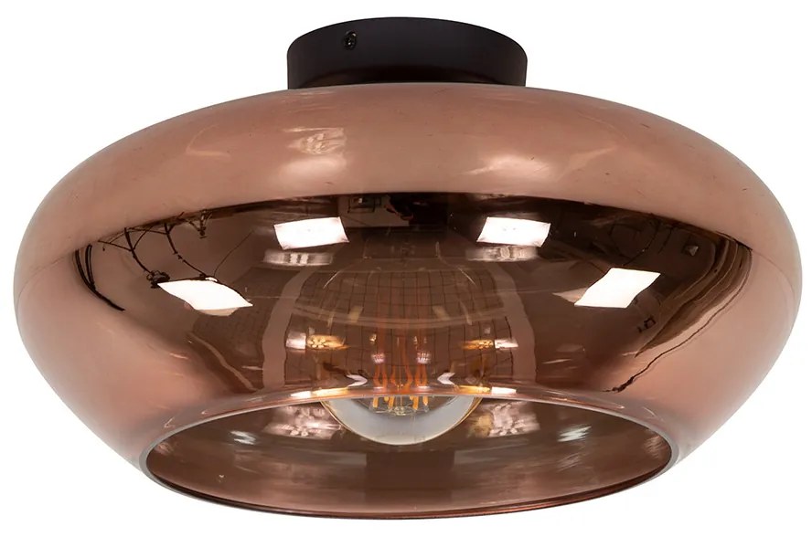 Glazen Plafondlamp Koperkleurig