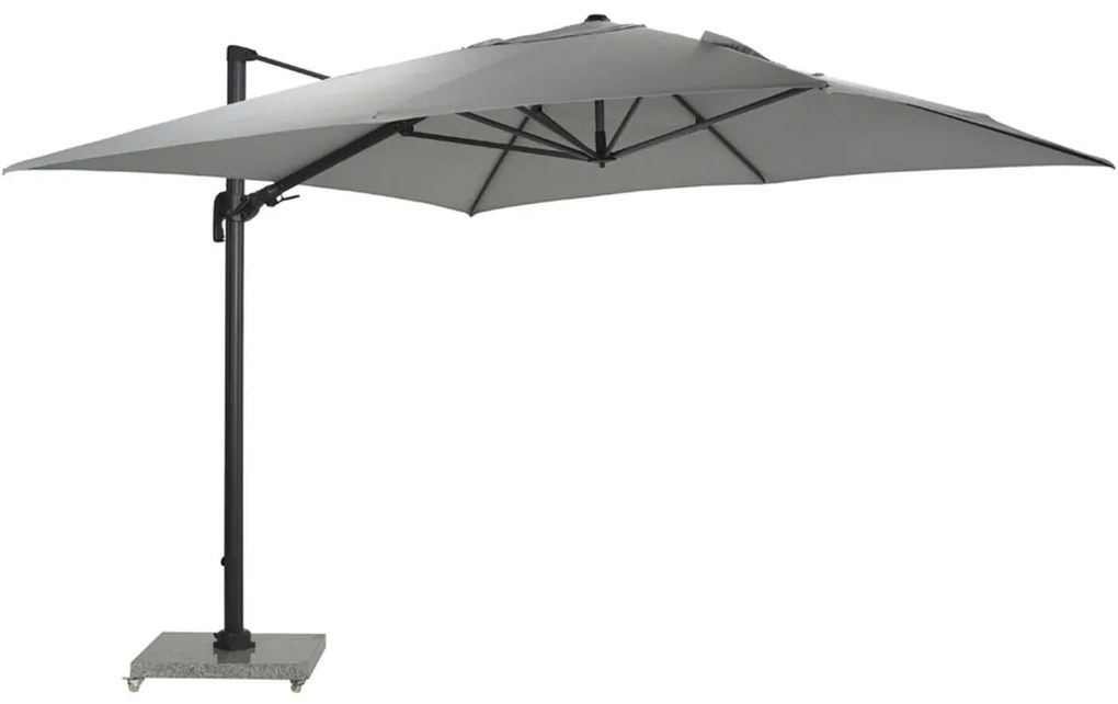Garden Impressions Hawaii Big Pole zweefparasol 350x350 cm - donker grijs frame - licht grijs doek