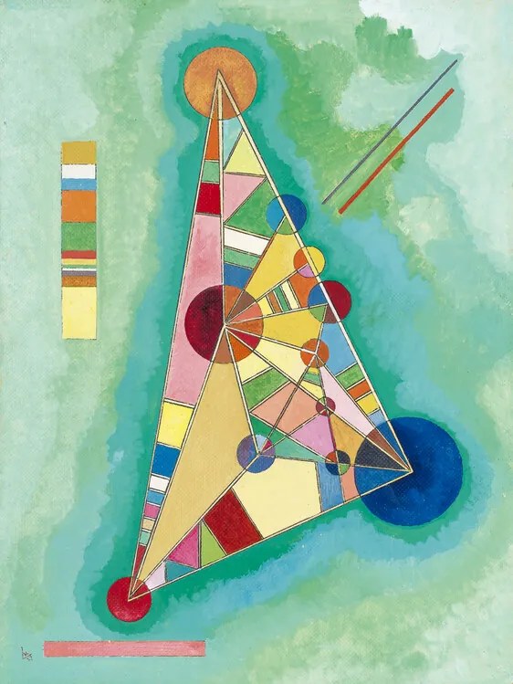 Kunstreproductie Colorful in the triangle, Wassily Kandinsky