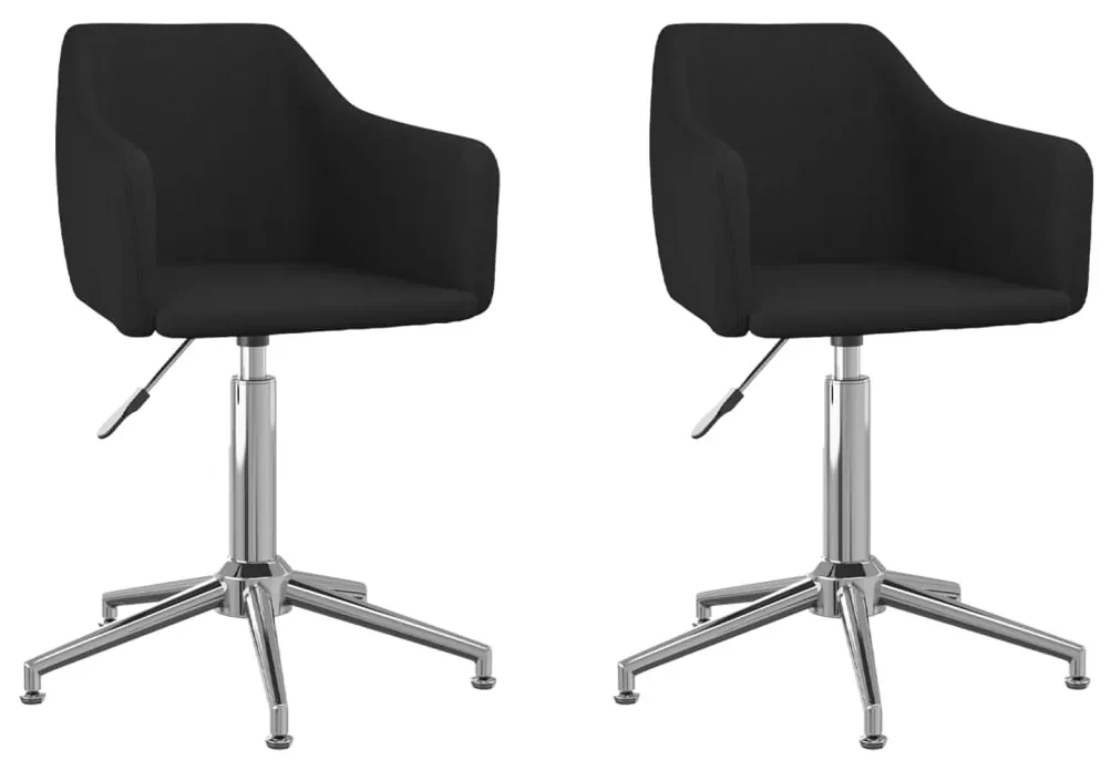 vidaXL Eetkamerstoelen draaibaar 2 st stof zwart