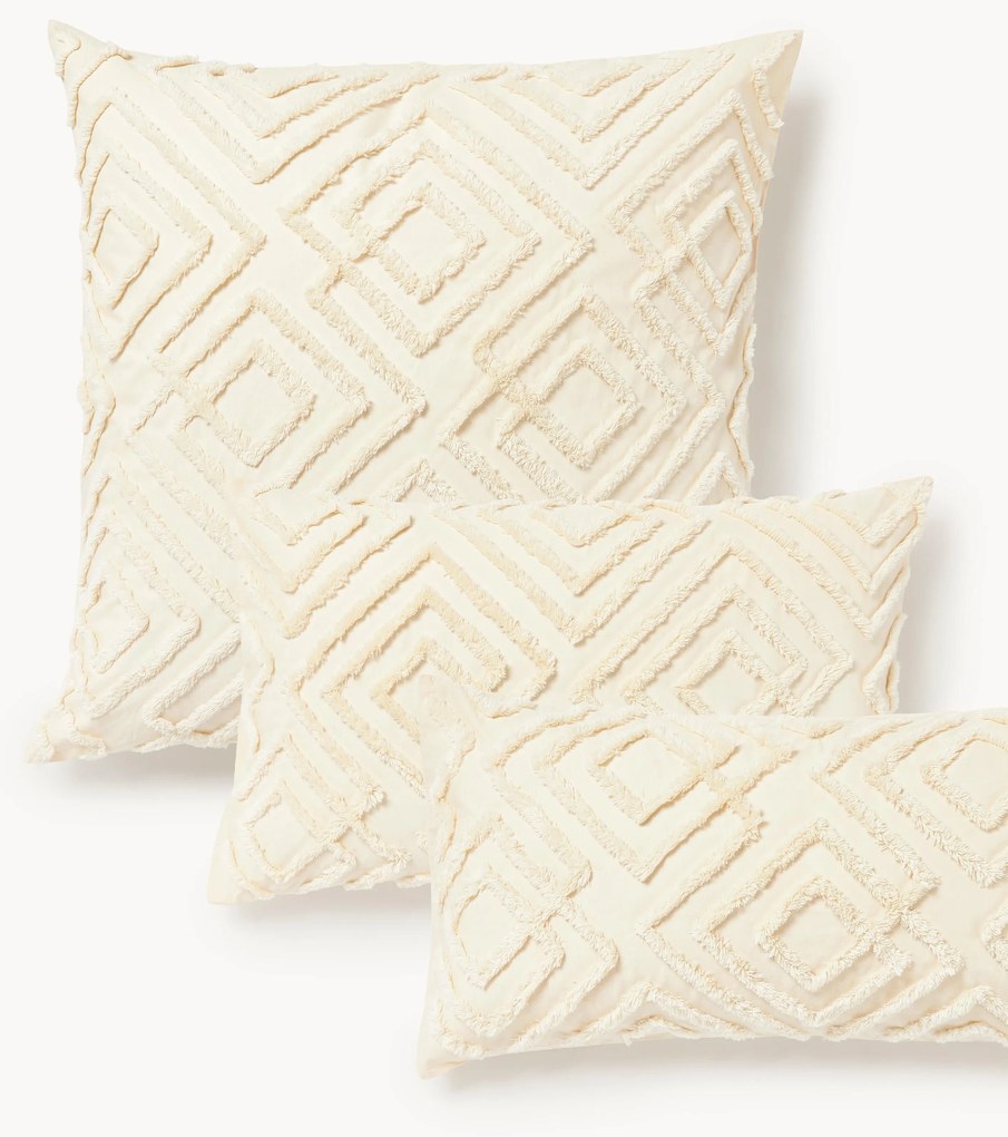 Katoenen perkal kussensloop Phil met getufte design