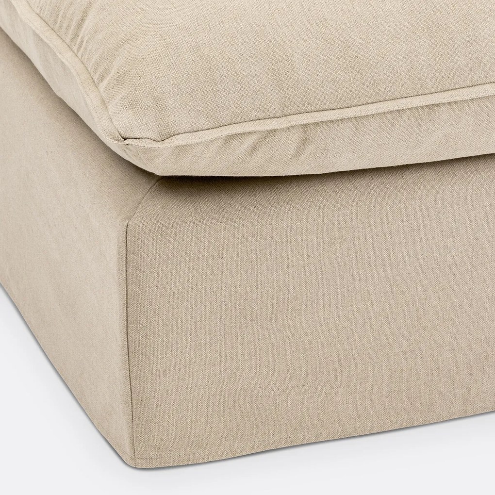 Poef, afneembare hoes, in dik linnen, Odna