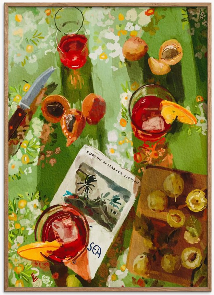 Ingelijste digitale print Key West Apricots van Ekaterina Zagorska