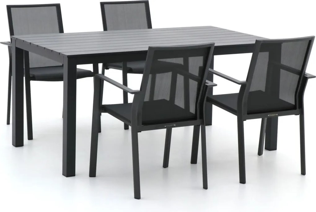 Diningset Bernstein  | 4 personen aluminium | Tuinset stapelbaar | 5-delig | Kees Smit Tuinmeubelen