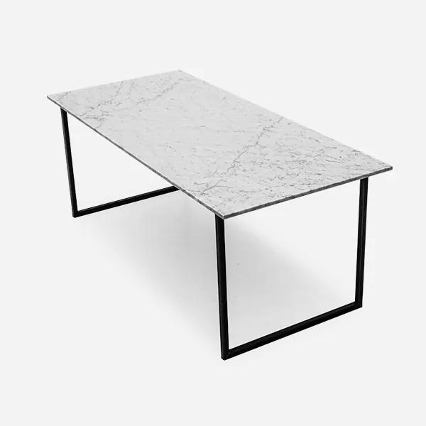 Marmeren Eettafel - Carrara Wit - 180 x 90 cm