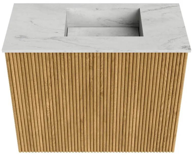 Mondiaz Joya DLux 50cm toiletmeubel oak met wastafel faye rechts zonder kraangat opalo