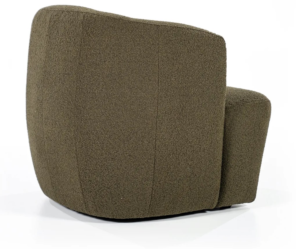 Eleonora Charlotte Ronde Fauteuil Groen Boucle