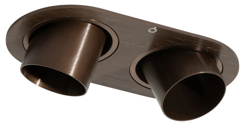 Afgeronde inbouwspot donkerbrons GU10 35mm kantelbaar 2-lichts - Installa