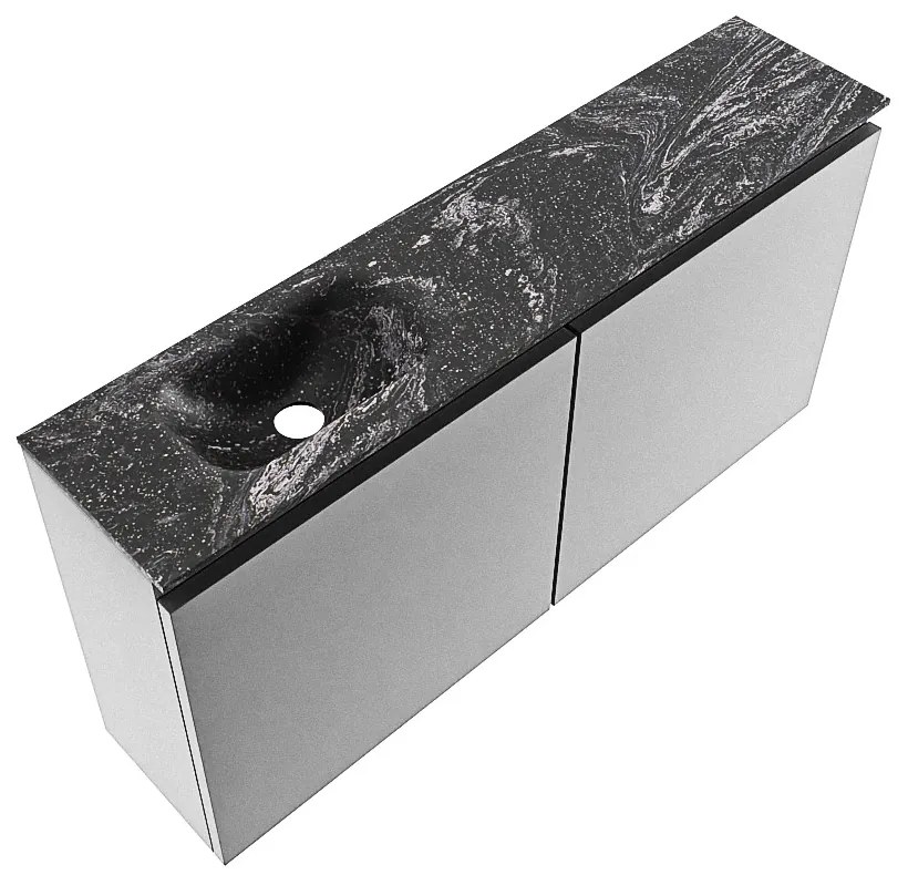 Mondiaz Ture DLux toiletmeubel 100cm plata met wastafel lava links zonder kraangat