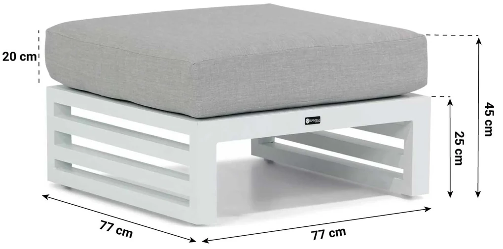Hoek loungeset 5 personen Aluminium Wit Santika Furniture Santika Jaya