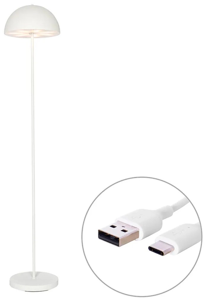 Buiten vloerlamp mushroom wit oplaadbaar 3-staps dimbaar - Keira