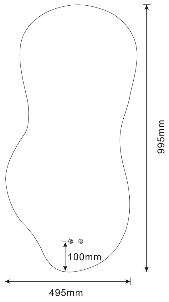 Best Design Ziza organische spiegel met spiegelverwarming 100x50cm