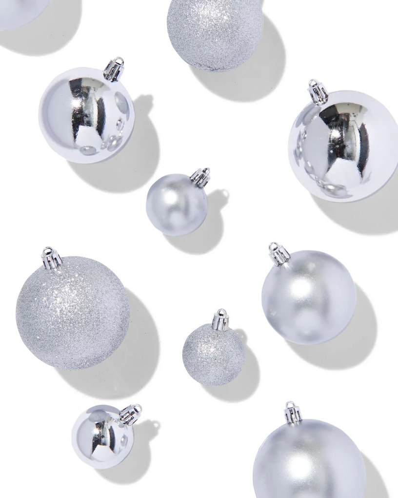 HEMA Kerstballen Gerecycled Plastic Zilver - 44 Stuks (zilver)