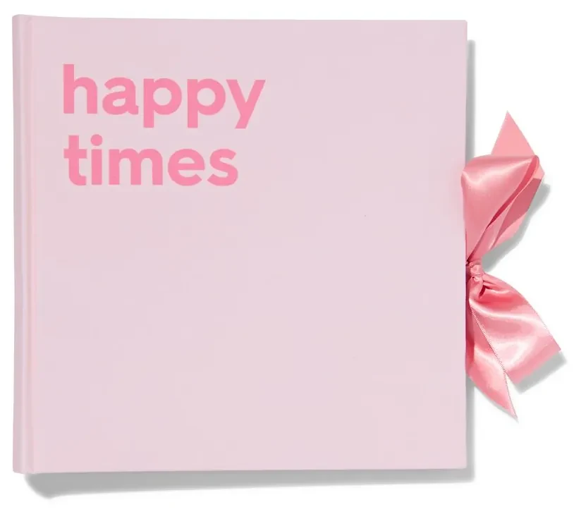 HEMA Fotoboek Met Strik 24x24.5 Linnen Roze