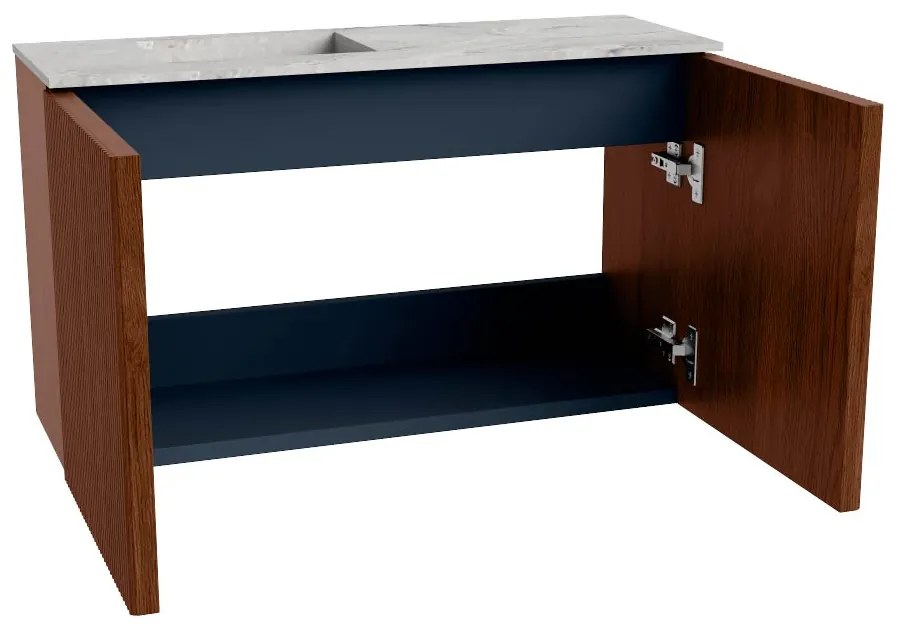 Mondiaz Joya DLux 70cm toiletmeubel ruby met wastafel faye links 1 kraangat glace