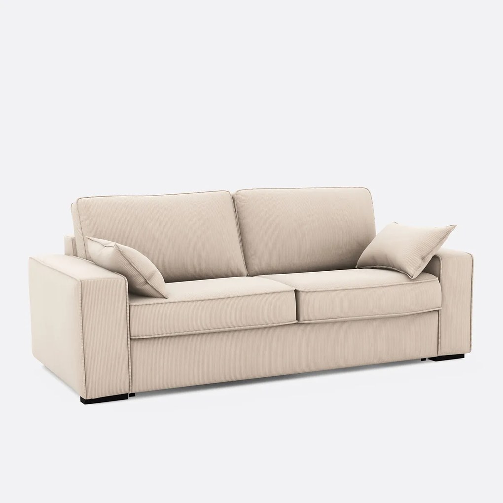 Slaapbank van fluweel, 2, 3 of 4 zits, Comfort Bultex®, Cecilia