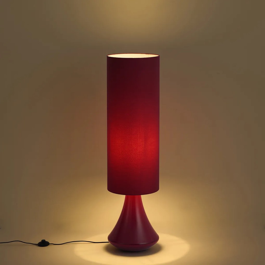 Retro vloerlamp paars met stoffen kap - Mina