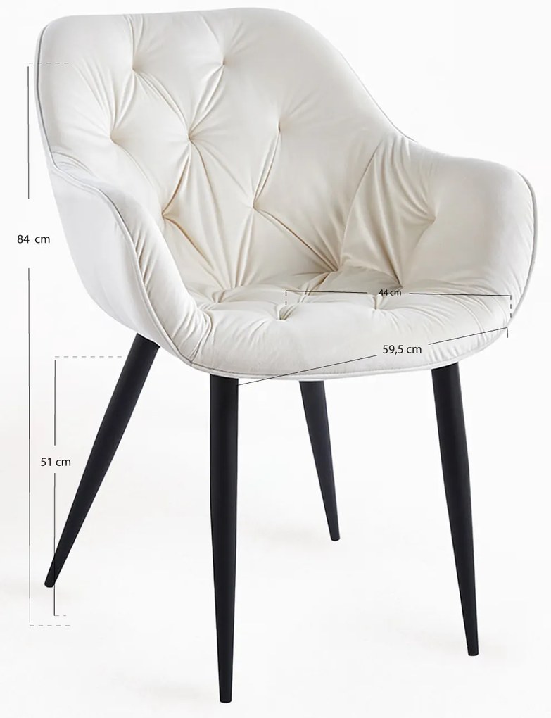 Zandel Zwart Fluwelen Stoel