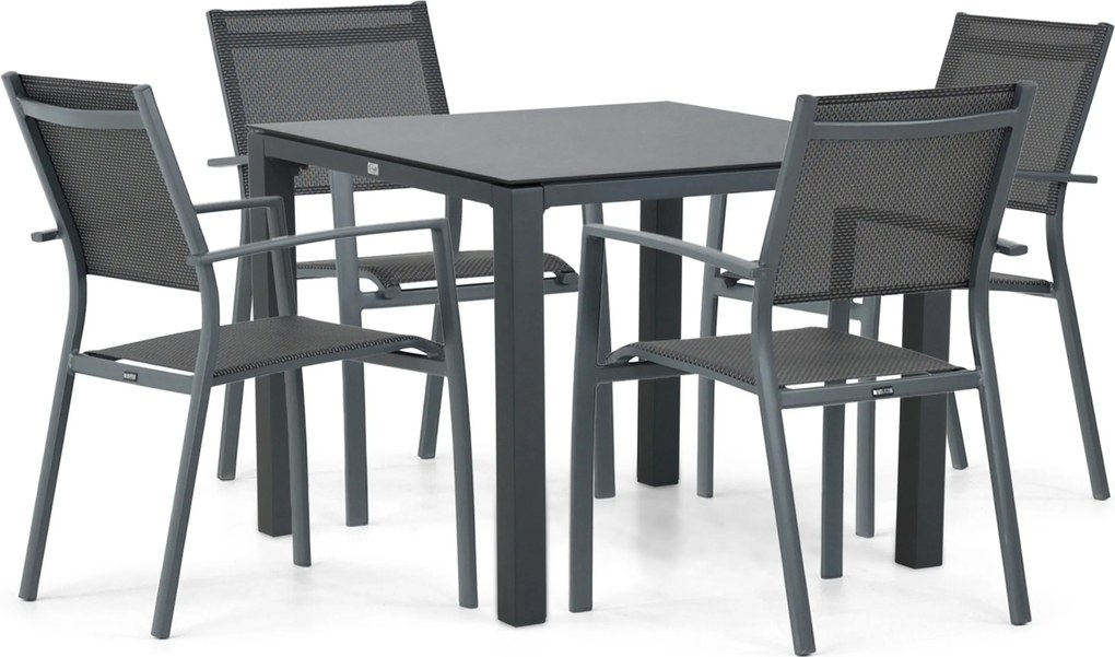 Tuinset 4 personen 90 cm Aluminium Grijs Lifestyle Garden Furniture Sella/Mateo