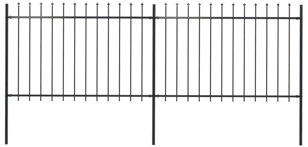 vidaXL Tuinhek met speren bovenkant 3,4x1,2 m staal zwart