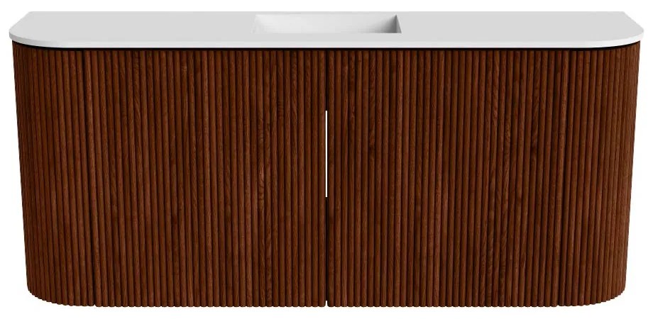 Mondiaz Joya 95cm toiletmeubel ronding links/rechts ruby met wastafel faye midden 1 kraangat talc