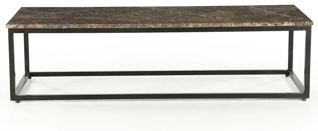 Eleonora Rico Square Rechthoekige Salontafel Van Bruin Marmer - 120 X 45cm.