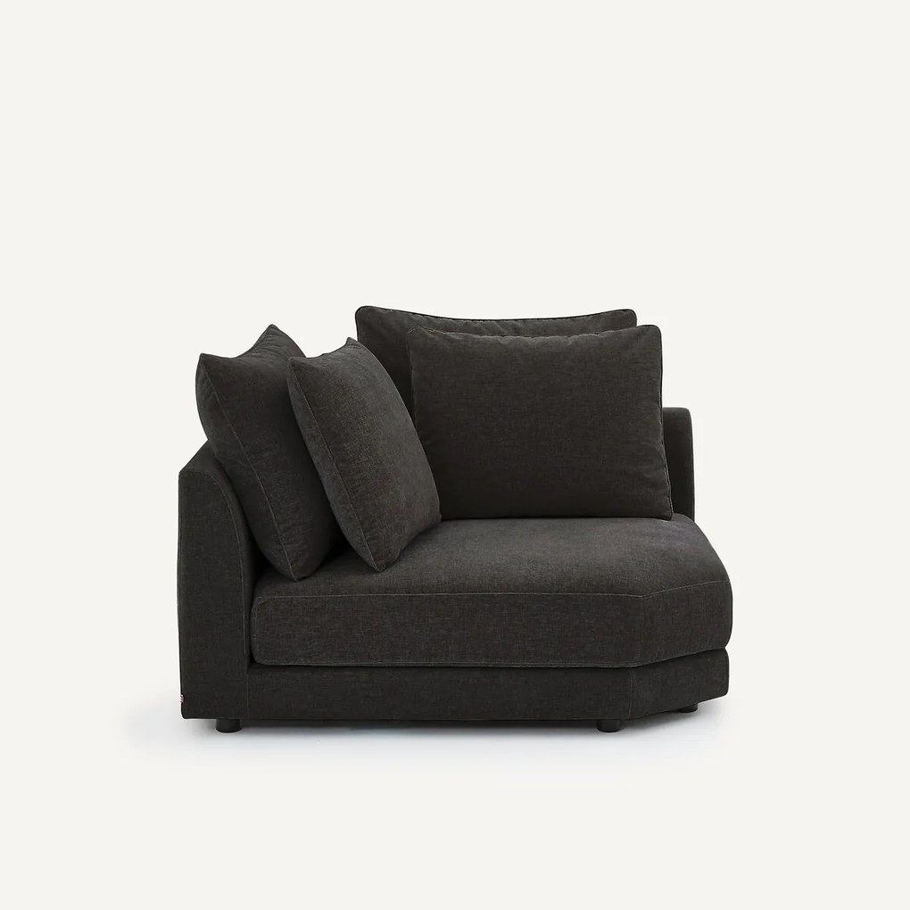 Modulair hoekbank in chenille fluweel, TIBERIO