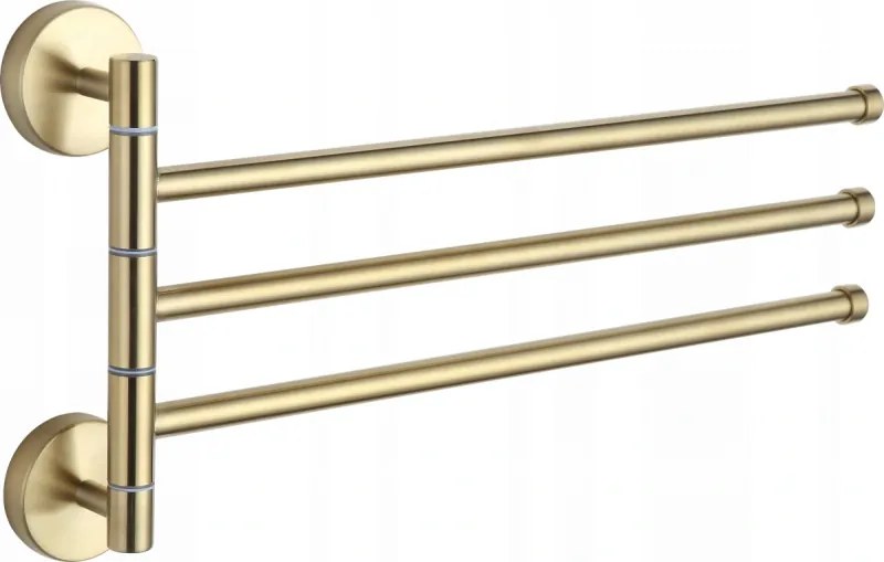 Mexen drievoudige draaibare handdoekhouder, goud - 7039243-50