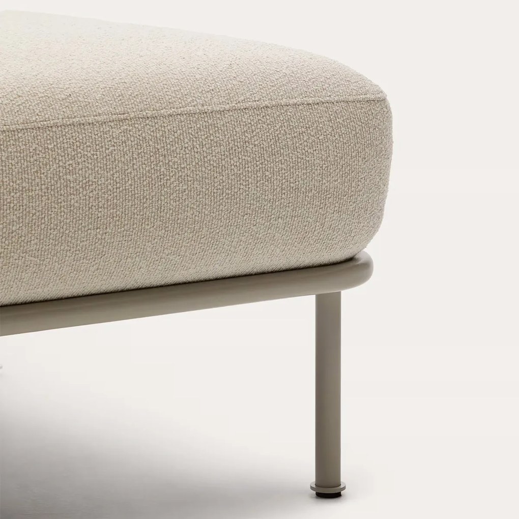 Kave Home Aurum Vierkante Hocker Ecru Beige