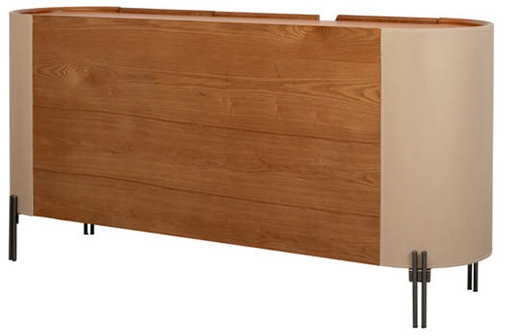 Design Dressoir Beige Leer - 150x40x75cm.