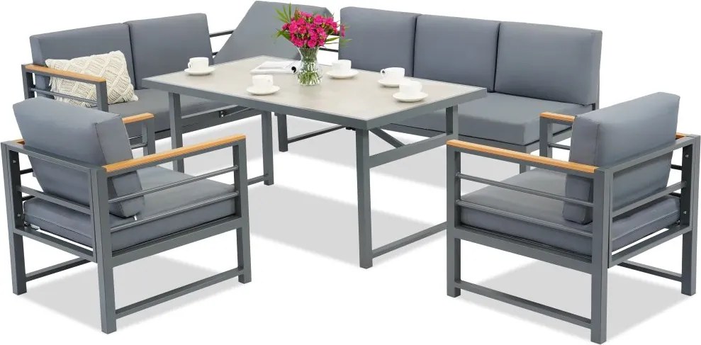 Guarda Comida 7 Garden Point stalen tuinmeubelen antraciet