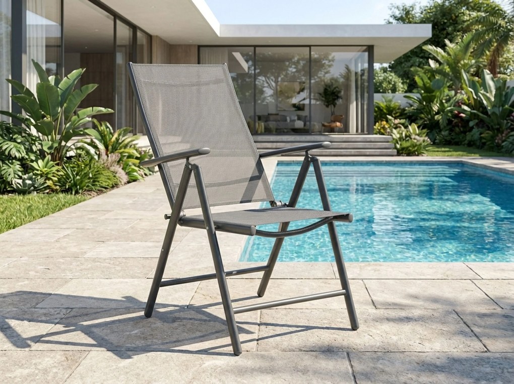 Tuinset 4 personen 150 cm Aluminium/textileen Grijs Domani Furniture Manu/Venustas