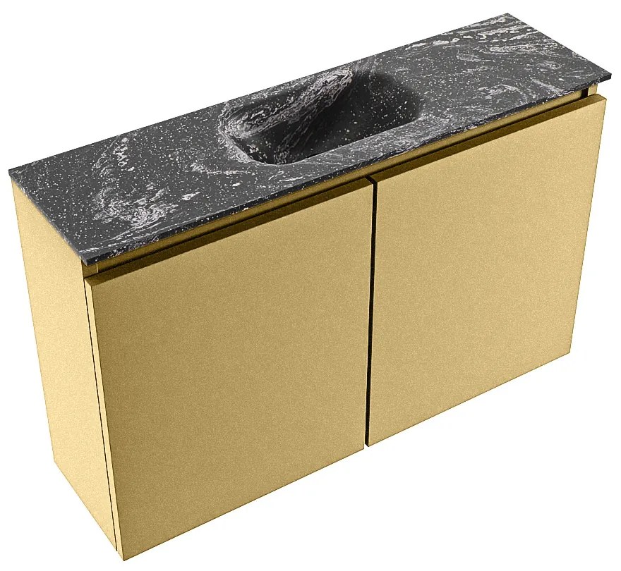 Mondiaz Ture DLux toiletmeubel 80cm oro met wastafel lava midden zonder kraangat