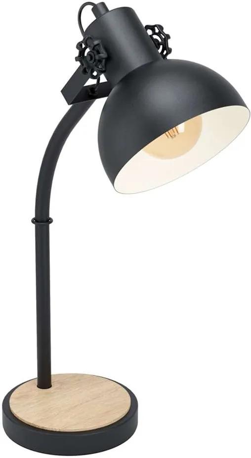 EGLO tafellamp Lubenham - zwart/hout - Leen Bakker