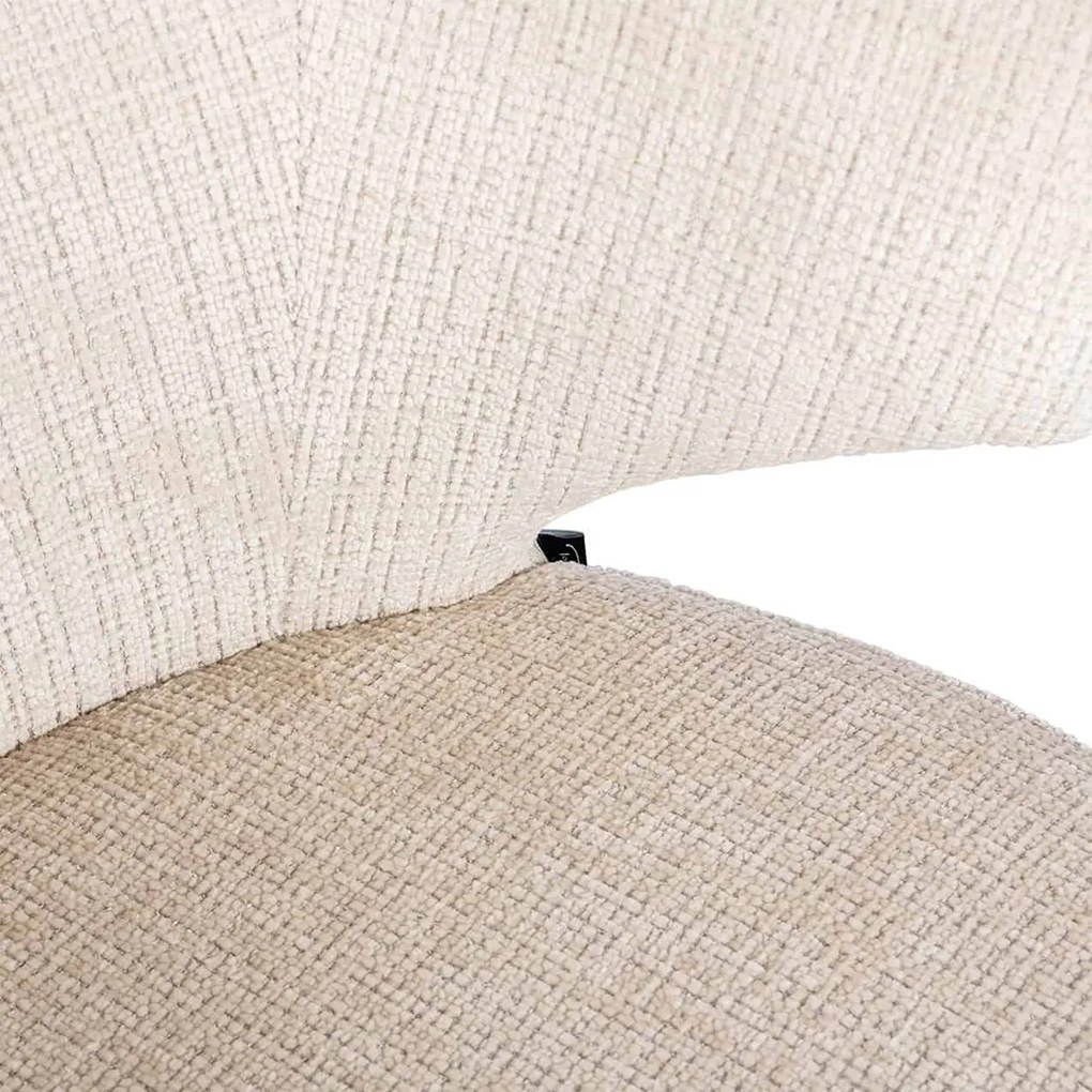 Richmond Interiors Gatsbi Design Stoel Met Stoffen Poot Beige Chenille
