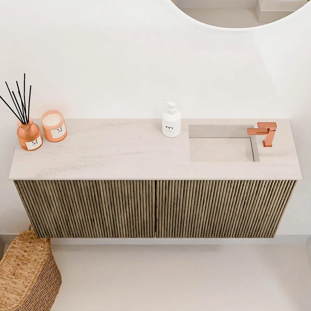 Mondiaz Joya DLux 90cm toiletmeubel dusk met wastafel faye rechts 1 kraangat meli