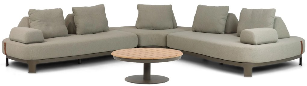 Hoek loungeset 5 personen Aluminium Taupe 4 Seasons Outdoor Santorini/Salerno