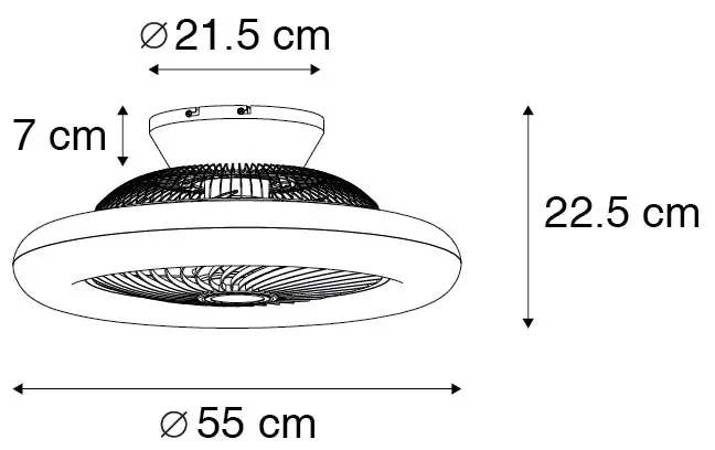 Plafondventilator met lamp zilver incl. LED met afstandsbediening - Clima Design rond Binnenverlichting Lamp