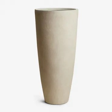Buitenbloempot Van Beton Paige Gebroken Wit & Ø45 Cm - ↑100 Cm - Sklum