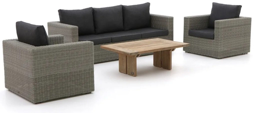 + 15% kassakorting | Stoel-bank loungeset Intenso  | 5 personen | Loungeset Old Teak Greywash | Wicker (vlechtwerk) | Kees Smit Tuinmeubelen