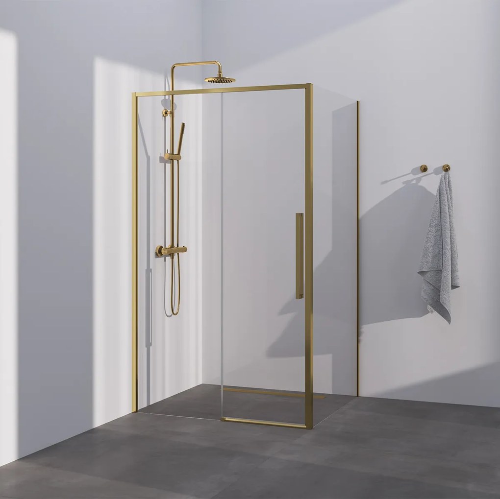 Brauer Season douchecabine met schuifdeur 100x90cm messing