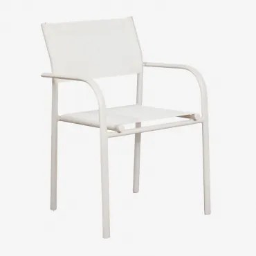 Stapelbare Set Van 2 Tuinstoelen Met Armleuningen Van Aluminium Olenia Gardenia Wit - Sklum