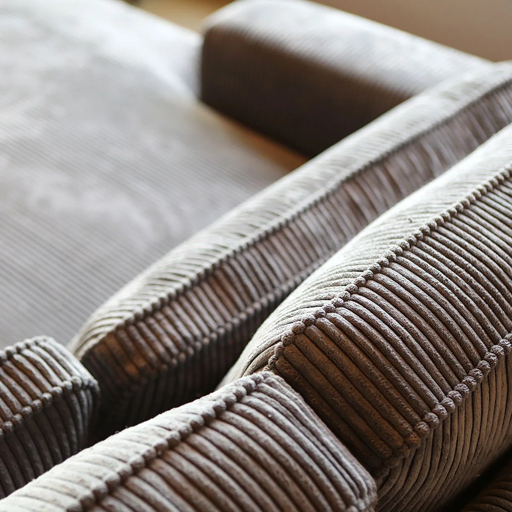 PEPP Interiors Lech Hoekbank Grijze Ribstof
