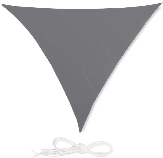 Schaduwdoek driehoek - zonnezeil - zonneluifel waterafstotend uv-bestendig grijs 6 x 6 x 6 m