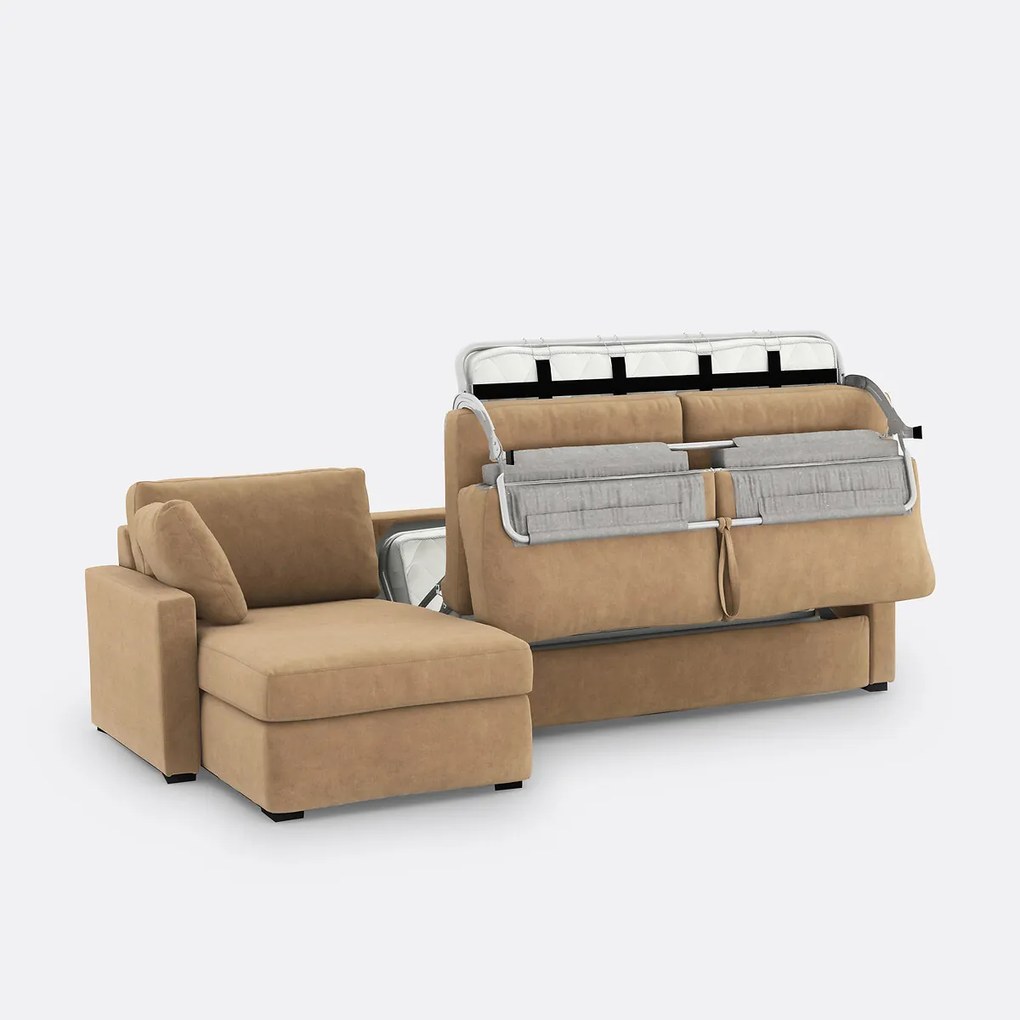 Hoekbank, omvormbaar, 4-zits, fluweel, Comfort Bultex®, TIMOR