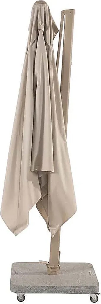 4 Seasons Outdoor Siesta PREMIUM 300 x 300 cm parasol - zand doek met latte frame Parasol   beige weerbestendig